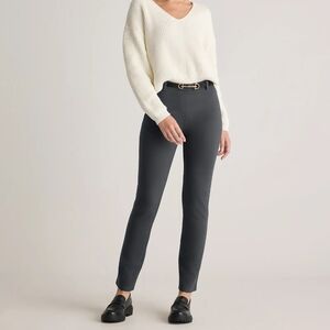 Quince Ultra-Stretch Ponte Straight Leg Pants In Steel Medium/ Size 8